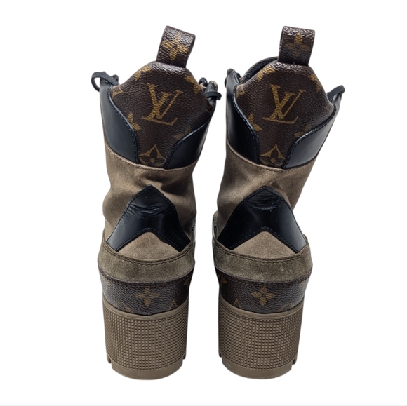 Louis Vuitton Laureate Tan Beige Black Neutral Desert Combat Boots Size EU 38 - Picture 8 of 16